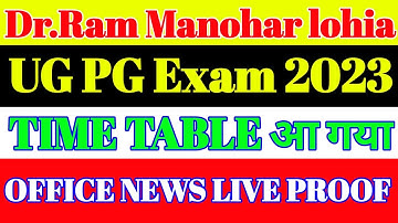 Ba Bsc Bcom MA MSc Mcom exam time table 2023 | rmlau news today| rmlau exam 2023 | NEP paper pattern