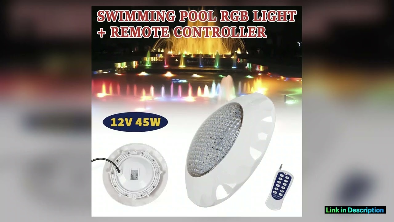 RGB Pool Lights with 2835 LED Beads 45W EnergyEfficient 3000LM Colorful Lighting Effects Compact