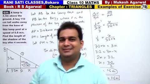 Class 10 Maths (Ex 7B Example 30) TRIANGLES  (RS Agarwal 2019)