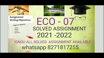 ECO - 07 SOLVED ASSIGNMENT  2021 - 2022