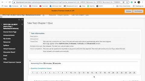 How to Take a Quiz on Blackboard