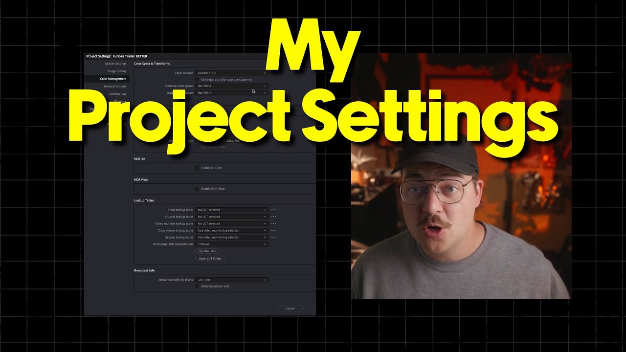 (members only) My DaVinci Resolve Project Settings - YouTube