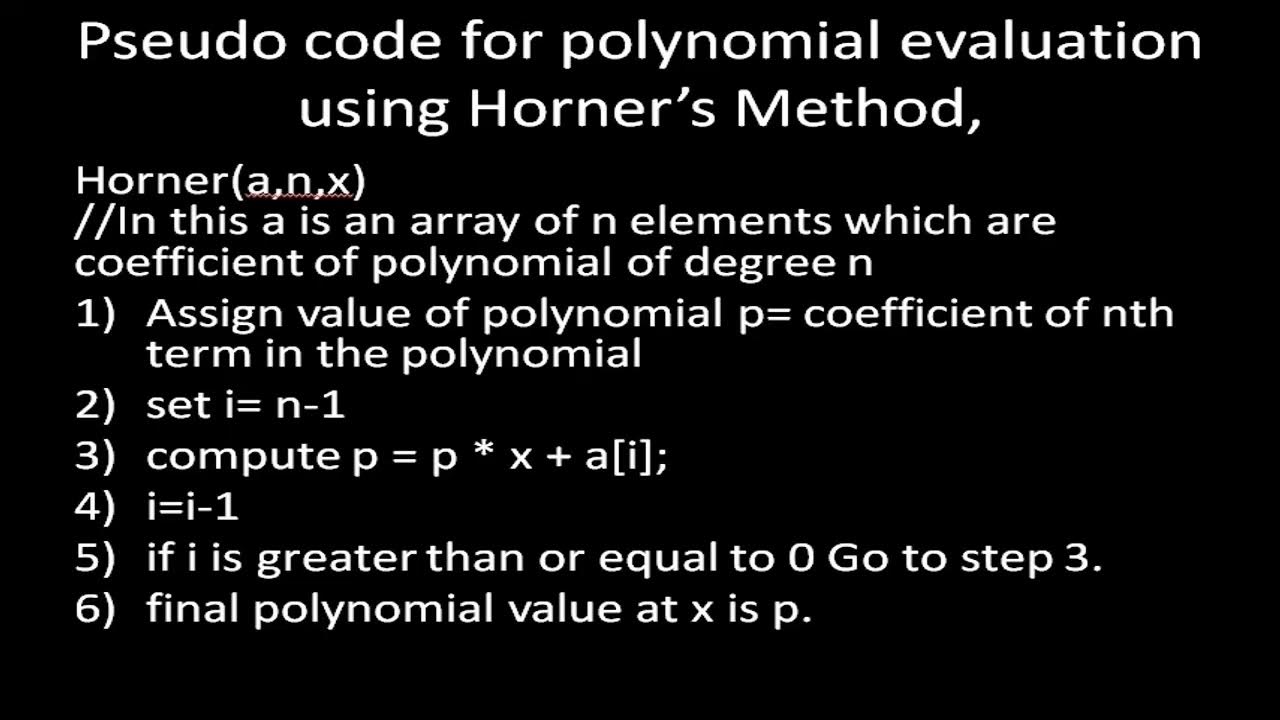 Horner's Method | MCS-211 Assignment 2022 Q3a Evaluate p(x)= 3x4+2x3-5x ...