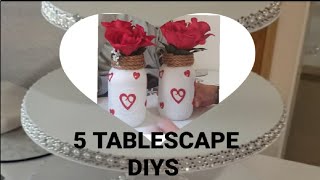 5 SUPER SIMPLE VALENTINE DIY TABLESCAPE DECOR\/DECOR IDEAS FOR YOUR DINNER PARTY ON 💘 DAY \/DOLLAR 🌳