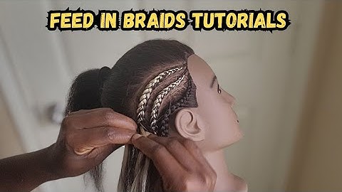 Feed in braids tutorials/ How to cornrow with braiding hair extensions for beginners.