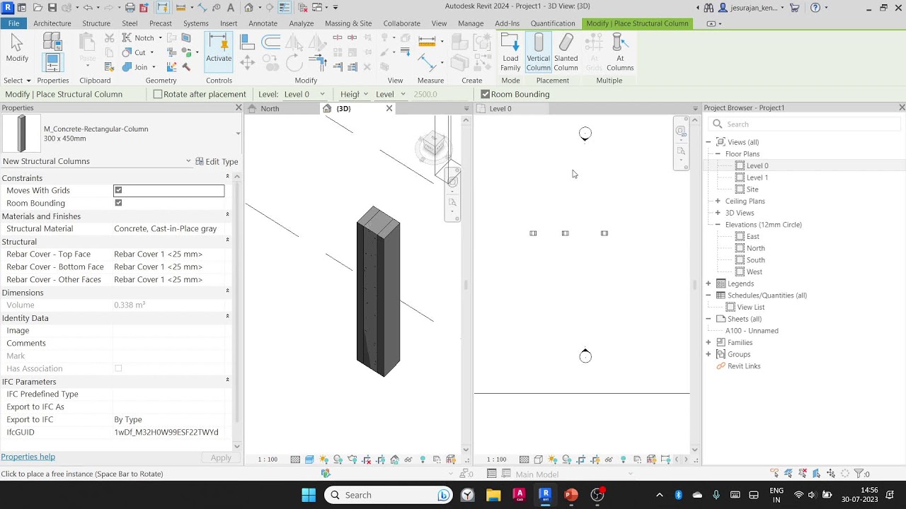 Revit 2024 - Structural Columns - YouTube