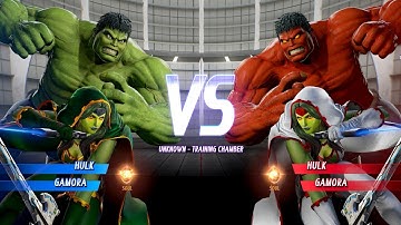 Hulk & Gamora VS Red Hulk & Gamora - Marvel vs Capcom Infinite