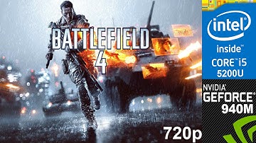 Battlefield 4 on HP Pavilion 15-ab032TX, High Setting 720p, Core i5 5200u + Nvidia Geforce 940m