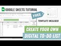 Task planner spreadsheet  digital todo list tutorial  google sheets template  free template