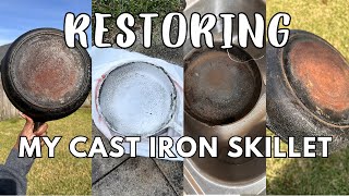 MY MOTHER-IN-LAW GAVE ME A CAST IRON SKILLET - Let’s Strip & Restore It #ASMR