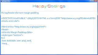 HTML | H2 tag header element margin padding