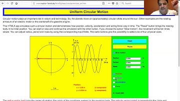 College Physics Lectures, Walter Fendt Uniform Circular Motion