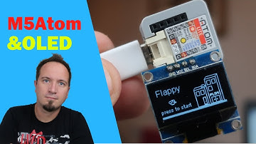 M5Atom Lite and Flappy Bird game (tiny ESP32 game console)