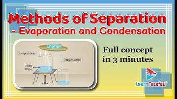 Class 6 Science Separation of Substances -Evaporation and Condensation - Methods of Separation