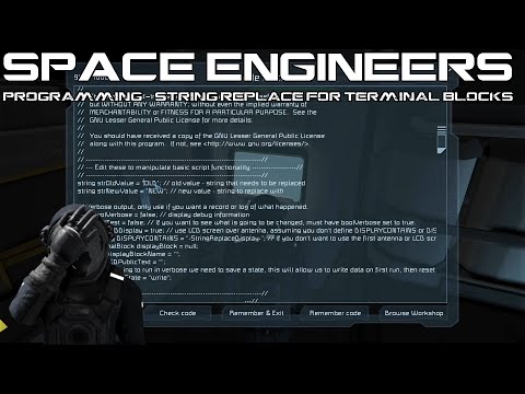 Space Engineers Programming - String Replace for Terminal Blocks