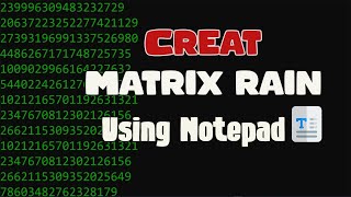 Create Digital Matrix Rain using Notepad | Shorts