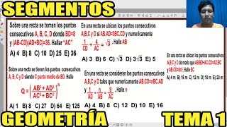 GEOMETRIA SEGMENTOS (TEMA 1) PROBLEMAS NIVEL INTERMEDIO-AVANZADO