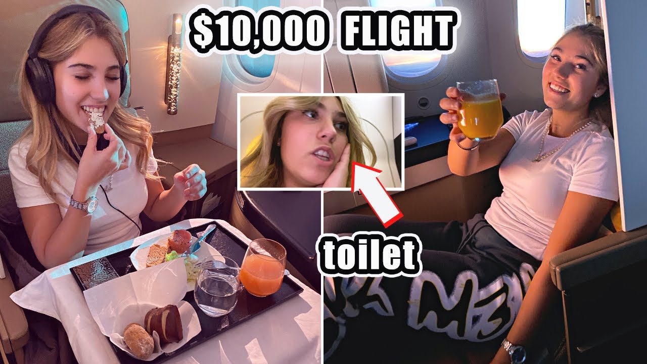 Surprised with a $10,000 Flight, turbulence in the toilet! | Rosie McClelland