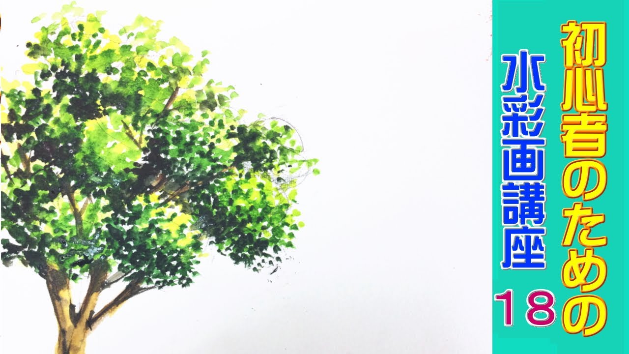 初心者のための水彩画講座 18 木の陰影 Watercolor Course For Beginners 18 How To Draw Trees Youtube