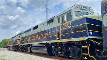 “B&O”painted CSX F40PHs lead OCS Business train at 60mph