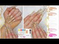 24K Gold Foil Glitter Glass Ombre Nails w/ Charms using DoubleDip French Dip Powder Kit As Acrylic