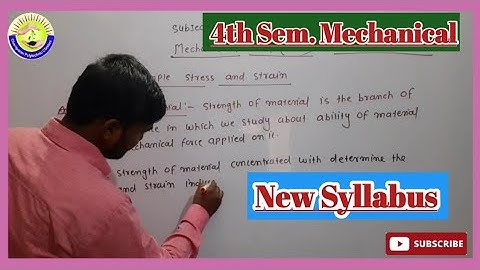 !! Lecture - 01 !! Strength of material !! 4th Sem. Mechanical Engg.!! New syllabus !!