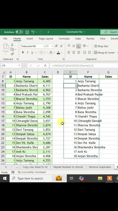 How to Summarize Data with Duplicate Names in Excel - YouTube