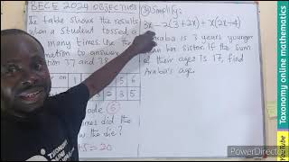 BECE 2024 | Objective Test Question No. 37 - 40 on Statistics and Algebra