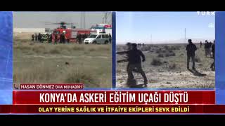 Son Daki̇ka Konyada Askeri Eğitim Uçağı Düştü - Konyada Uçak Kazası