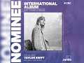 Taylor swift  nominated at the juno awards for folklore as international album of the year 2020