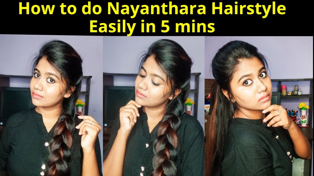 How to do Nayanthara Hairstyles in Just 5 mins 🔥 No back combing, no Hair  puff maker, No hair spray - YouTube