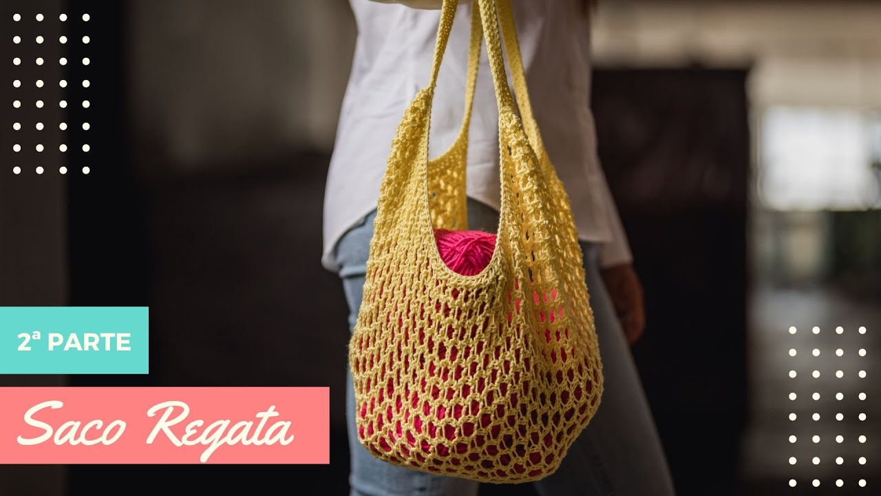 Tricotar um saco rendado de verão, 2ª parte (how to knit a lace summer bag, 2nd video)