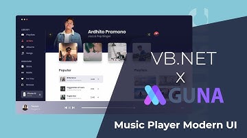 VB.NET - Music Player Moden Ui Design - Guna UI Framework | VB.NET, C#