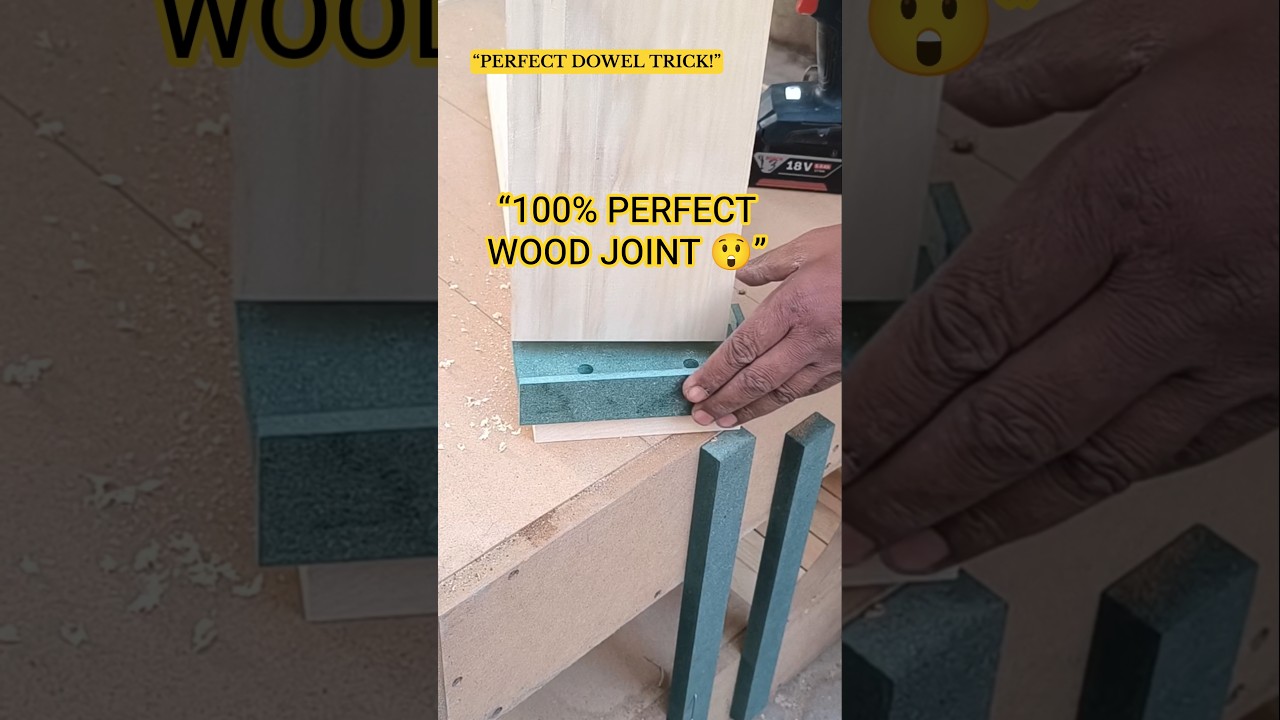 Perfect Dowel Joint Trick! 100% Accurate Wood Joining Hack 🔥 