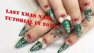 Christamas Nail Tutorial~~how to do stiletto acrylic nails @missubeautynails