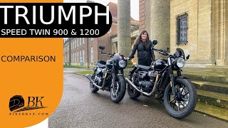 Triumph Speed Twin 900 & 1200 comparison walk around review
