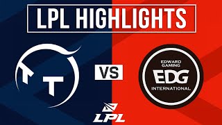 TT vs EDG Highlights ALL GAMES | LPL 2025 Split 3 | ThunderTalk Gaming vs EDward Gaming