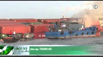 VTC14_Trục vớt 32 container trong vụ va chạm tàu ở Vũng Tàu