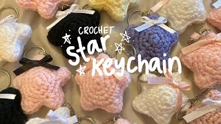 easy crochet star keychain☆⋆｡𖦹°‧★