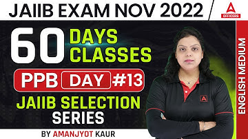 JAIIB Nov 2022 | JAIIB PPB English Medium | JAIIB Selection Series Class 13