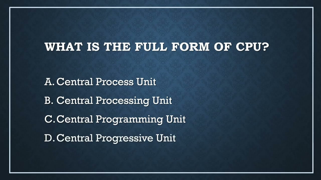 What Is Full Form Of CPU YouTube What Is Full Form Of CPU YouTube