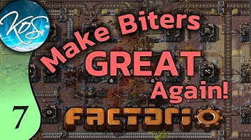 Factorio Ep 7: MELTED BITER GOO - Make Biters GREAT Again! - Mod, Let