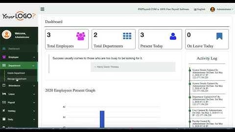 Free Attendance & Payroll Software phppayroll.com 9.4 Released