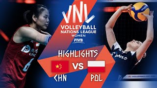 CHN vs. POL - Highlights Week 5 | Women's VNL 2021