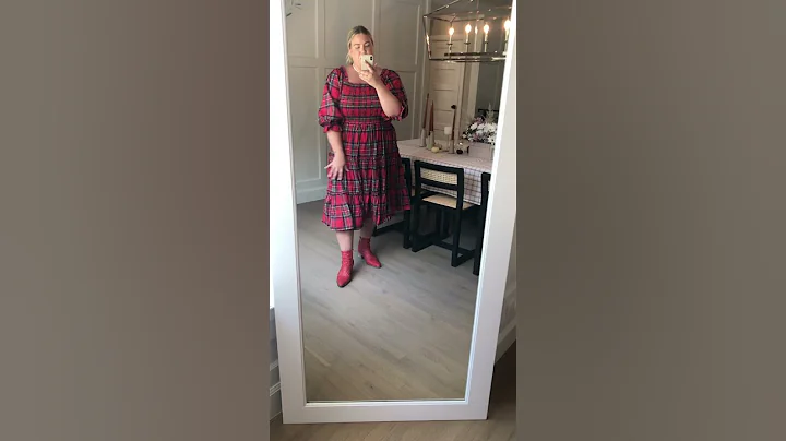 Madeline Dress in Holiday Plaid Try On in Size 1X