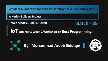 Batch 35 IOT Q1 Weekly Rust Workshop :  by Muhammad Areeb Siddiqui Wednesday at 04:00 PM (PST)