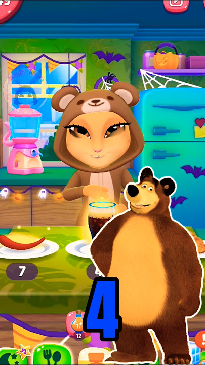1 2 3 4 🤎❤️🩷 Masha & The Bear #mytalkingangela2 #mashaandbear #funny #shorts #edit #gaming #cosplay