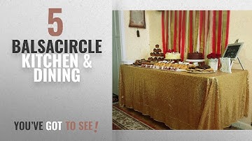 Balsacircle Top 10 Kitchen & Dining [2018]: TRLYC 60x102" Sequin RECTANGULAR Tablecloth - Gold