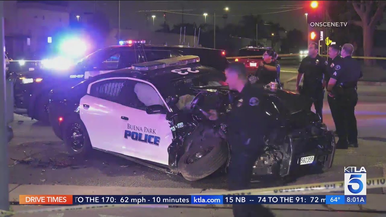 Buena Park police officer hospitalized following 2vehicle crash YouTube