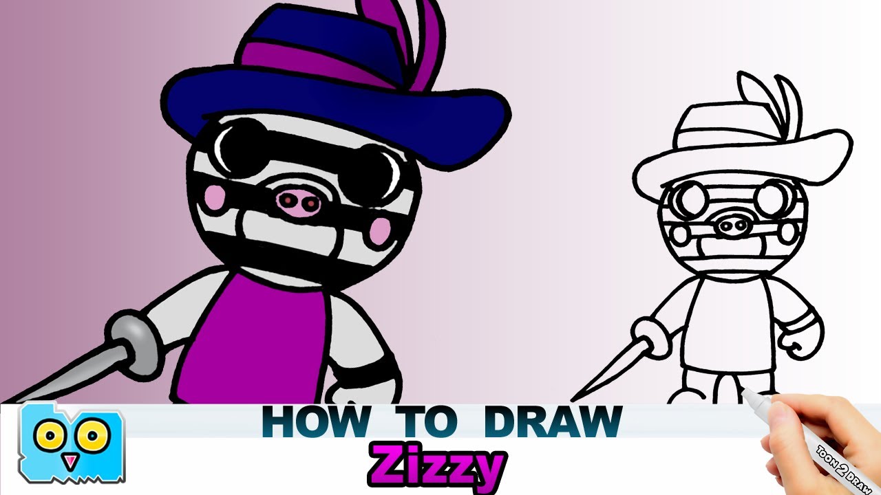 How To Draw Zizzy From Roblox Draw Roblox Piggy Youtube - piggy roblox zizzy drawing